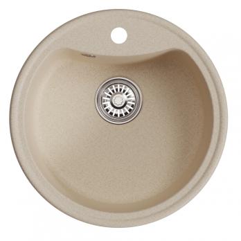 Мойкa ML-GM09 КОМФОРТ круглая, бежевая (328), 510 мм (глуб. чаши 190)