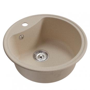 Мойкa ML-GM09 КОМФОРТ круглая, бежевая (328), 510 мм (глуб. чаши 190)