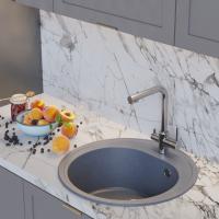 Мойкa ML-GM11 КОМФОРТ круглая, графит (342), 500мм (глуб. чаши 180)