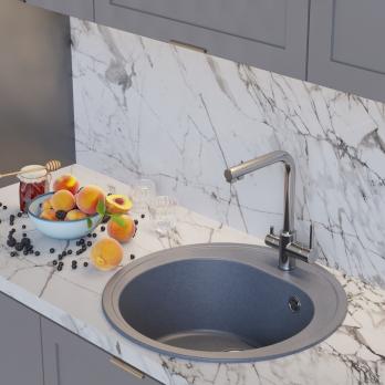 Мойкa ML-GM11 КОМФОРТ круглая, графит (342), 500мм (глуб. чаши 180)