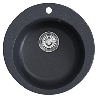 Мойкa ML-GM13 КОМФОРТ круглая, антрацит (343), 495мм (глуб. чаши 200)