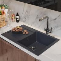 Мойка ML-GM31 КОМФОРТ с крылом, антрацит (343), 770*500*190мм