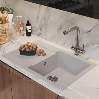 Мойка ML-GM31 КОМФОРТ с крылом, белая (331), 770*500*190мм