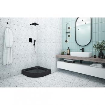 Поддон полукруг 0,9*0,9*0,06 "Classic N"акрил d 90 (каркас+экран) выс.16 см BLACK