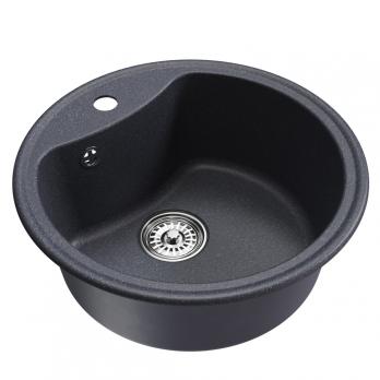 Мойкa ML-GM09 КОМФОРТ круглая, антрацит (343), 510 мм (глуб. чаши 190)