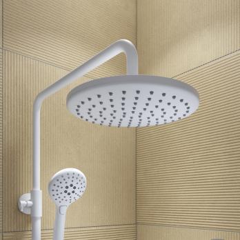 Душевая система 35к IDDIS RAYWT3Fi06 "Ray" лейка "Тропический душ", БЕЛЫЙ матовый