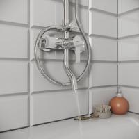 Душевая система 35к Milardo STRSB1FM06 "Stripe" лейка "Тропический душ", ХРОМ