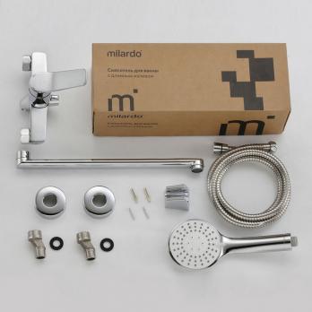 Смеситель для  ванны и раковины 35к Milardo ENJSB00M10 "Enjoy" с душ. аксессуарами  ХРОМ