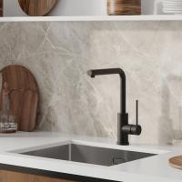 Смеситель для кухни 35к IDDIS RULBLL0i05 "Rule" высокий пов. излив, п/гайку ЧЕРНЫЙ матовый