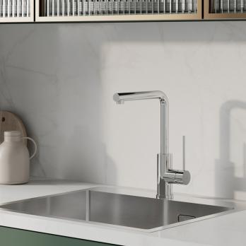 Смеситель для кухни 35к IDDIS RULSBL0i05 "Rule" высокий пов. излив, п/гайку ХРОМ