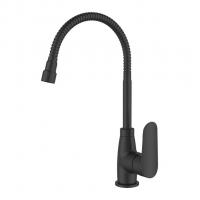 Смеситель для кухни 35к Milardo M07BL2FM05 "Meal" выс.гибкий излив, душ насадка, п/гайку ЧЕРНЫЙ мат