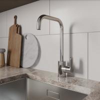 Смеситель для кухни 35к Milardo POLSBL0M05 "Poli" высокий пов. излив, п/гайку, пластик, ХРОМ