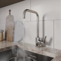 Смеситель для кухни 35к Milardo POLSBL0M05 "Poli" высокий пов. излив, п/гайку, пластик, ХРОМ