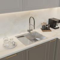 Мойка настол.монтаж 60х50 (3,0) прав. вып 3 1/2  MIXLINE PRO с ФАСКОЙ 20см с сифоном (сатин)