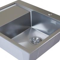 Мойка настол.монтаж 60х50 (3,0) прав. вып 3 1/2  MIXLINE PRO с ФАСКОЙ 20см с сифоном (сатин)