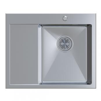 Мойка настол.монтаж 60х50 (3,0) прав. вып 3 1/2  MIXLINE PRO с ФАСКОЙ 20см с сифоном (сатин)