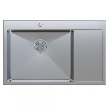 Мойка настол.монтаж 78х50 (3,0) лев. вып 3 1/2  MIXLINE PRO с ФАСКОЙ 20см с сифоном (сатин)
