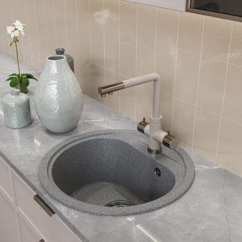 Мойкa ML-GM10 КОМФОРТ круглая, темно-серая (309), 440мм (глуб. чаши 180)