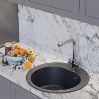 Мойкa ML-GM11 КОМФОРТ круглая, антрацит (343), 500мм (глуб. чаши 180)