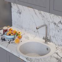 Мойкa ML-GM11 КОМФОРТ круглая, ультра-белая  (341), 500мм (глуб. чаши 180)