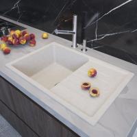 Мойка ML-GM19 КОМФОРТ с крылом, ультра-белая (341), 750*500*200мм