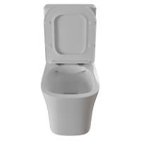 Унитаз-компакт безободковый WAVE PROMO гориз, нижн, 2-кн.арм, сид. дюропл, м/л, быстр, БЕЛЫЙ глянец