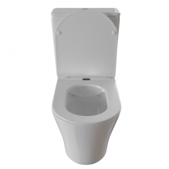 Унитаз-компакт безободковый WAVE TREND гориз, нижн, 2-кн.арм, сид. дюро, м/л, быстр, БЕЛЫЙ глянец