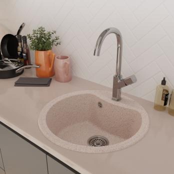 Мойкa ML-GM09 КОМФОРТ круглая, песочная (302), 510 мм (глуб. чаши 190)