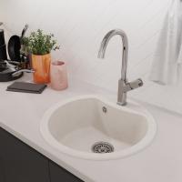 Мойкa ML-GM09 КОМФОРТ круглая, ультра-белая  (341), 510 мм (глуб. чаши 190)