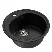 Мойкa ML-GM11 КОМФОРТ круглая, ультра-черная (344), 500мм (глуб. чаши 180)