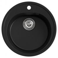 Мойкa ML-GM11 КОМФОРТ круглая, ультра-черная (344), 500мм (глуб. чаши 180)