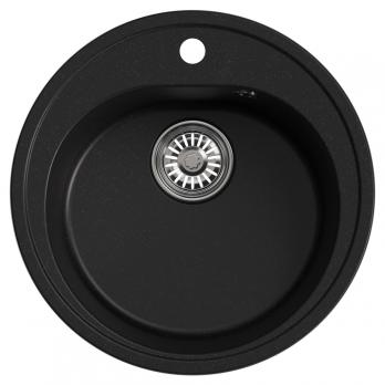 Мойкa ML-GM11 КОМФОРТ круглая, ультра-черная (344), 500мм (глуб. чаши 180)