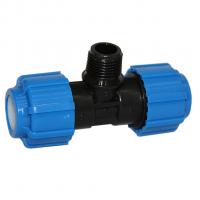 Тройник ПЭ с наруж. труб. резьбой 32х1/2''х32 (обж.) ТПК-АКВА