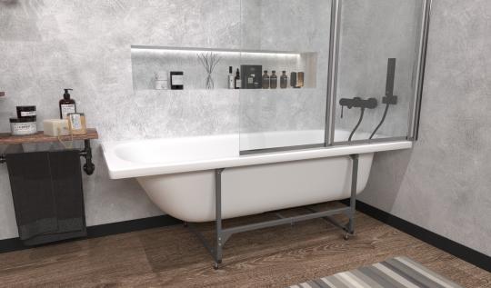 Ванна стальная 1,5*0,7*0,4 (ВИЗ) Донна Ванна "Белая Орхидея" цв.белый НА КАРКАСЕ (КР-01503)