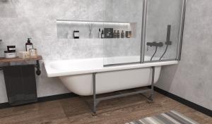 Ванна стальная 1,7*0,7*0,4 (ВИЗ) Донна Ванна "Белая Орхидея" цв.белый НА КАРКАСЕ (КР-01503)