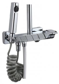 Душевая система 35к ПРОФСАН ПСМ-800-87CH клавиш. упр. лейка "Тропич. душ круг" + гигиен. лейка ХРОМ