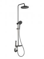 Душевая система 35к ПРОФСАН ПСМ-800-88GA клавиш.упр. лейка "Тропич. душ круг" + гигиен. лейка ГРАФИТ