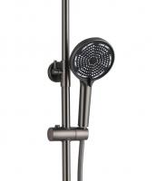 Душевая система 35к ПРОФСАН ПСМ-800-88GA клавиш.упр. лейка "Тропич. душ круг" + гигиен. лейка ГРАФИТ