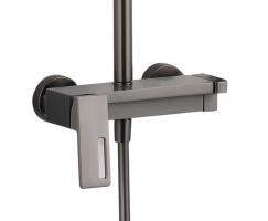 Душевая система 35к ПРОФСАН ПСМ-803-82GA лейка "Тропический душ прямоугольная" ГРАФИТ