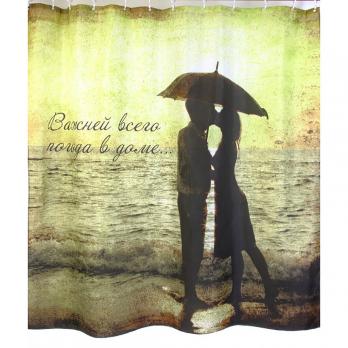 Штора для ванной  Фотопринт 180*200  One the beach (2403) без колец