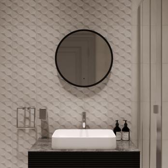 Зеркало MIXLINE "Монако" D600 бесконтактный сенсор, светодиодная подсветка, черная окантовка