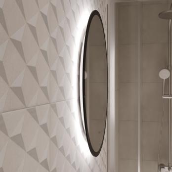 Зеркало MIXLINE "Монако" D600 бесконтактный сенсор, светодиодная подсветка, черная окантовка