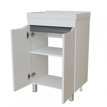 Тумба д/ванной "Лайн-60" под раковину Фостер 60 (Kirovit)/Fest-60 (Sanita Lux) (ПВХ)