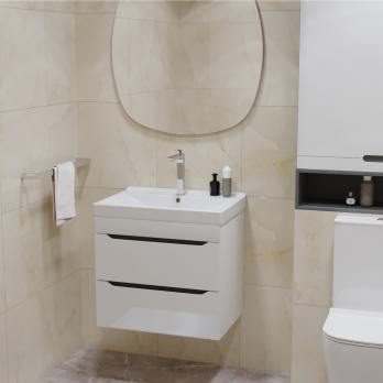 Тумба д/ванной "Лайн-60" подвесная под раковину Фостер 60 (Kirovit)/Fest-60 (Sanita Lux) (ПВХ)