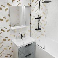 Зеркальный шкаф "Лайн-60" правый с подсветкой (ПВХ)