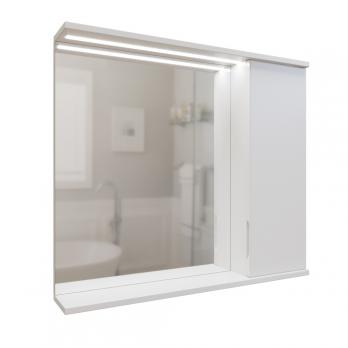 Зеркальный шкаф "Лайн-80" правый с подсветкой (ПВХ)