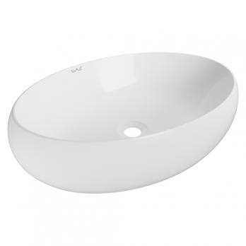 Раковина накладная на столешницу WAVE Comfort 600*400*150 ш*г*в без перелива,белый,овал