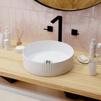 Раковина накладная на столешницу WAVE Solo 400*400*125 ш*г*в без перелива,белый,круг