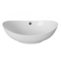 Раковина накладная на столешницу WAVE Star 590*390*195 ш*г*в с переливом,белый,овал