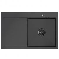 Мойка настол.монтаж 78х50 (3,0) прав. вып 3 1/2  MIXLINE PRO С ФАСКОЙ 20см с сифоном (черный графит)